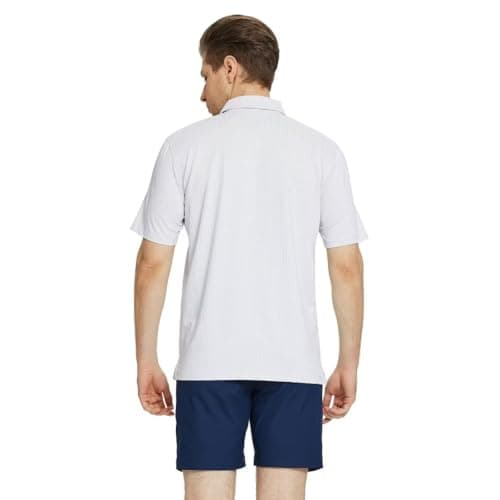 M MAELREG Golf Shirts for Men Dry Fit Short Sleeve Casual Collared Pocket Moisture Wicking Men's Polo Shirts Grey - Thumbnail 4