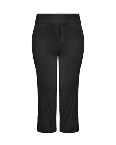 Stelle Women's Pull On Capri Pants with Pockets Business Work Casual Pants Black XLarge - Image 1