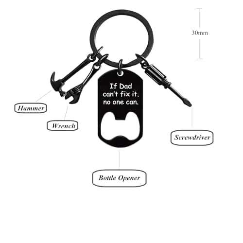 Ediseng Personalized Fathers Day Dad Gifts from Daughter/Son/Wife,Cool Keychain for Men,Funny Keychain for Dad - Thumbnail 6
