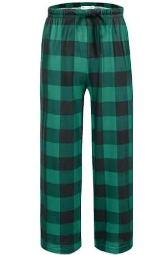 Ekouaer Boys Pajama Pants Long Sleep Bottoms Soft Elastic Waist Plaid Lounge Pants With 2 Pockets - Image 1