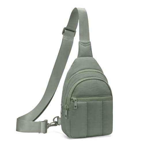 Viverte Quilted Puffer Crossbody Bags for Women Small Puffy Sling Bag Lightweight Cross Body Bubble Purse Shoulder Bag for Travel (Bean Green) - Image 1