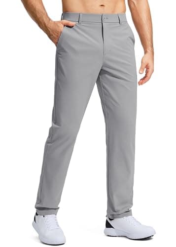 Pudolla Golf Pants for Men Stretch Dress Pants Mens Work Pants 30 Lightweight Quick Dry Casual Slacks Trousers with Pockets(Light Grey 32Wx30L) - Image 1