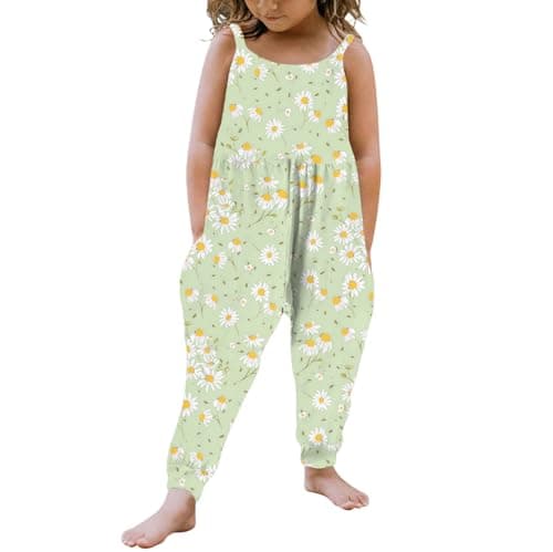 Kislio Toddler Baby Girls Jumpsuit One Piece Mermaid Romper Sleeveless Strap Summer Outfits Pockets Clothes 1-6 Years - Image 1