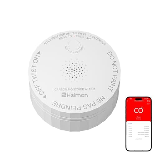 HEIMAN Smart Carbon Monoxide Detector, Wi-Fi Nano CO Alarm, ETL Listed Real-Time Push Notifications Battery Powered, Test-Reset Button, 2034 Standards, 10-Year Figaro Sensor, Portable for Trave - Image 1