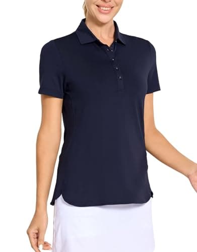 M MAELREG Womens Golf Shirt Short Sleeve Casual Lightweight Quick Dry Collared Tennis Polo Shirts for Women Navy - Image 1