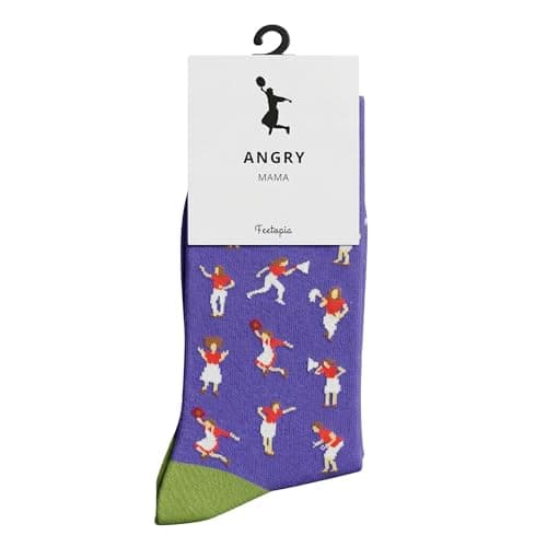 feetopia Funny Angry Mama Socks for Women, Novelty Cotton Crew Socks with Love You Forever Secret Message, Hilarious Mother's Day, Birthday, Christmas Gag Gifts for Mom, Fits US Size 7-10 - Image 1