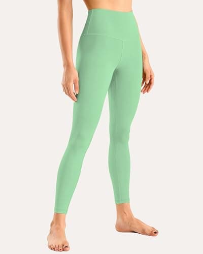 Buttery Soft High Waisted Women's 7/8 Athletic Workout Leggings Mint Green - Thumbnail 4