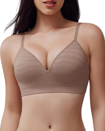 LIIJOO Comfort Lift Bra Without Underwire, Wide Straps, Side Support, Breathable Stretch, Everyday Wear（Dusty Rose, 38C） - Image 1