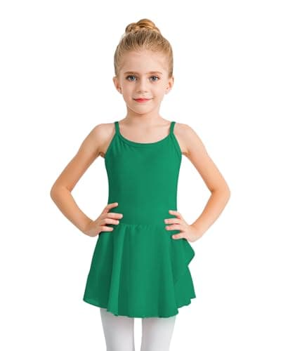 Stelle Toddler Ballet Leotards for Girls,Dance Leotard for Girls,Camisole Toddler Ballet Outfit for Studio Outdoor Daily Wear, Green 9-10 Years - Image 1
