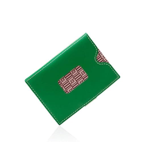 LIULIHUA LLH Leather Trifold Wallet - RFID Blocking with Stainless Steel Locking Clip Wallet, Minimalist Front Pocket RFID Blocking Credit Card Holder (grenn-c) - Image 1