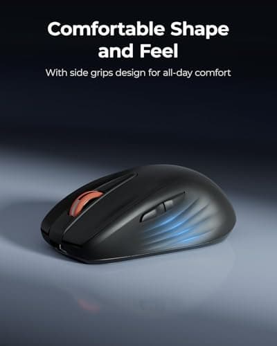 wegear WL500 Rechargeable Silent Wireless Mouse, Quiet Click, 2.4G USB Cordless Computer Mouse with 6 Buttons, Ambidextrous Grip, Adjustable DPI for Laptop, PC, Mac (Black) - Thumbnail 4