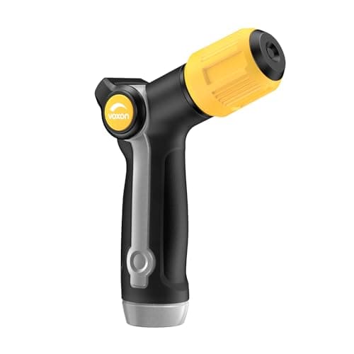 VOXON Garden Hose Nozzle Heavy Duty Metal - High Pressure Water Hose Nozzle Sprayer with Thumb Flow Control, Adjustable Spray Patterns for Outdoor Plants/Lawn Watering, Car Washing, and Pet Showering - Image 1
