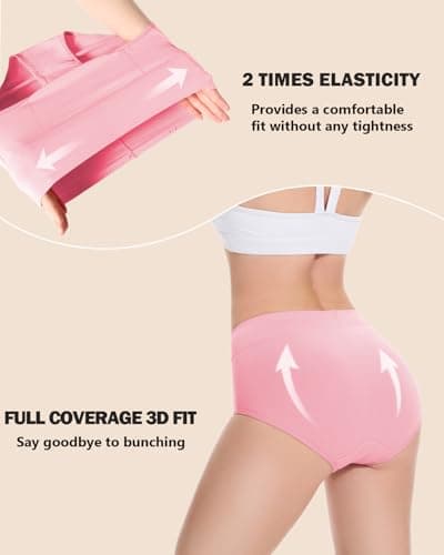 CleainKorte Womens Cotton Underwear Hipster Ladies Panties for Women Mid Rise Coverage Briefs Strech Breathable - 5 Pack - Thumbnail 6