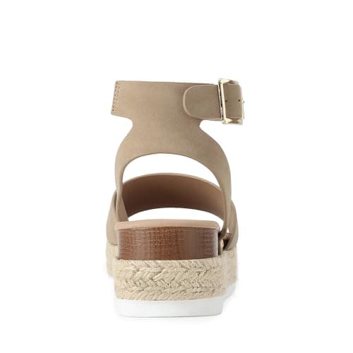DREAM PAIRS Women's Platform Espadrilles Casual Ankle Strap Wedge Sandals Comfortable Dressy Summer Shoes,Size 8.5,Taupe-Nubuck,SDPW2359W - Thumbnail 6