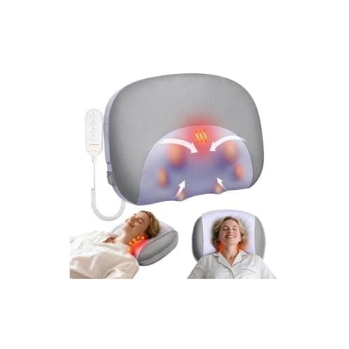 JZBRAIN Neck Massager Pillow with Heat : Cordless Neck Massager for Pain Relief Deep Tissue - Rechargeable Massage Pillow 3 Intensity & Heating Daily Comfort for Desk Workers Women Men at Home Use - Image 1