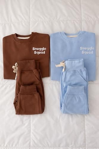 Snuggle Squad Organic Cotton Baby & Toddler Sweatsuit – 2pc Cozy Premium Sweatshirt & Jogger Set – OEKO-TEX Certfied Outfit Size: 4T, Baby Blue - Thumbnail 3