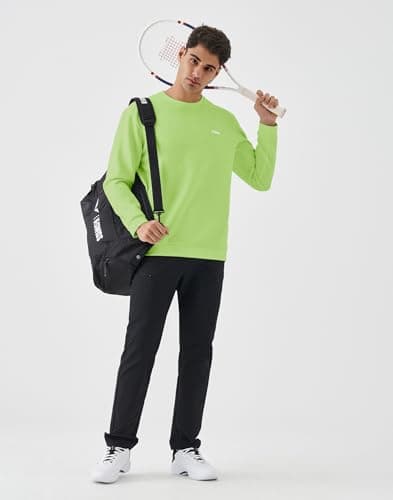 K-Swiss Men's Crewneck Pullover Sweatshirts, GREEN, 2XL - Thumbnail 3