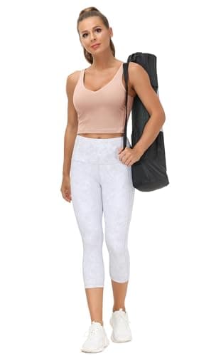 Women’s Longline Sports Bra Wirefree Padded Medium Support Yoga Bras Gym Running Workout Tank Tops(Soft Pink, Large) - Thumbnail 6