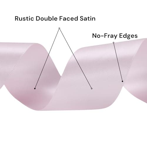 Pink Ribbon 1-1/2 Inch x 50 Yards – Double Faced Satin Soft Ribbon for Baby Shower, Girl Gift Wrapping, Bows & Birthday Decor - Thumbnail 4