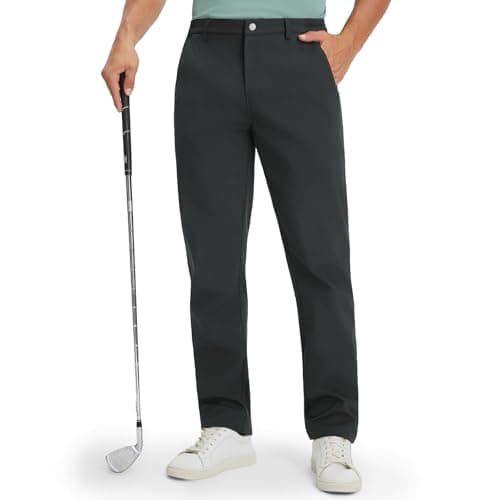 M MAELREG Men's Golf Pants 30"/32"/34" Insulated Warm Water Resistant 4-Way Stretch Fleece Lined Pants Men for Work Travel Grey