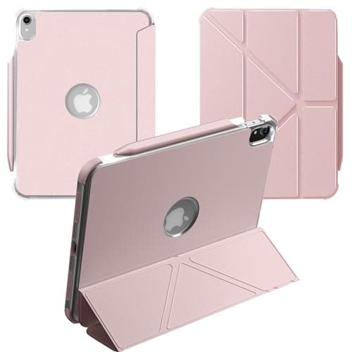 Mouncolor Case for iPad (A16) 11th Generation 11 Inch 2025, iPad 10th Generation Case 10.9 Inch 2022 with Pencil Holder, 3+Y Fold Magnetic Protective Stand Cover (Pink) - Image 1