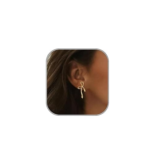 Bow Earrings for Women-14K Gold Plated and Hypoallergenic,Mothers Day Gifts -Stud-Adult Only - Image 1