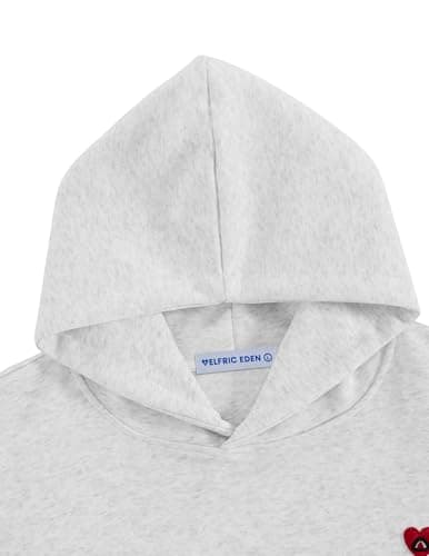 Aelfric Eden Cropped Hoodie For Women Men Pullover Hooded with Pocket Unisex Solid Casual Oversized Short Sweatshirt Tops Grey XL - Thumbnail 5