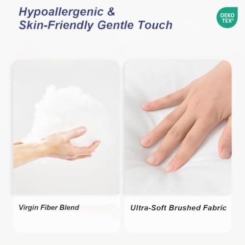 Wuuyuef 18x18 Pillow Inserts Set of 2–Hypoallergenic Square Pillow Inserts, Oeko-TEX Certified Virgin Down Alternative Filling, Machine Washable - Thumbnail 4