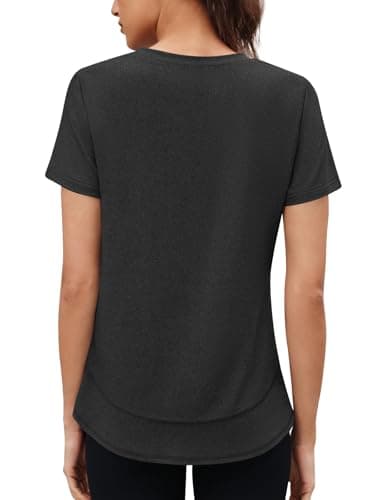 3rd hill Womens Workout Tops Short Sleeve Crewneck Sports Yoga Running Shirts Quick Dry Outfits Black M - Thumbnail 6