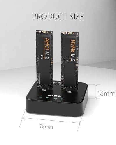 MAIWO K3016P2 NVMe AHCI M.2 SSD Duplicator, USB3.2 Type C 20Gbps Clone Docking Station, for M.2 SSD 2230/2242/ 2260/2280, Support One Key Cloner Copy Function - Thumbnail 6