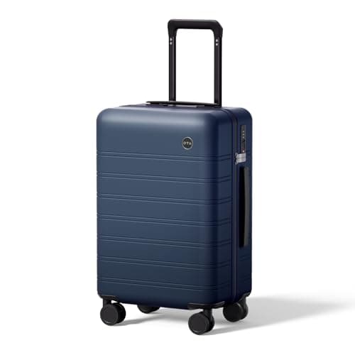 DTA Nova Lightweight PC Hard Shell Suitcase, 20-inch International Carry On Luggage Airline Approved with TSA Lock, 360 Silent Spinner Wheels- Ideal for Travel Suitcase (Blue, Carry-on 20-Inch) - Image 1