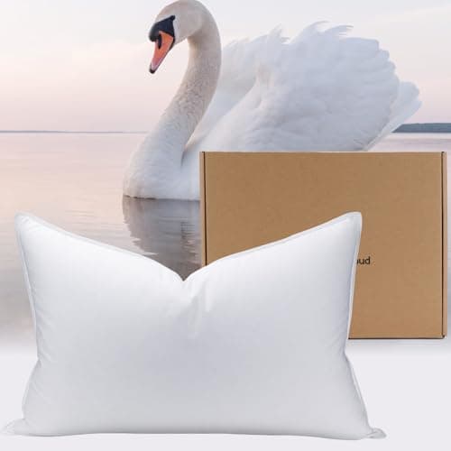 PlushHavenCloud White Goose Down Pillow Luxury Hotel Bed Pillow with 100% 900+ Fill Power, Goose Feather Pillow for Sleeping, 700TC Cotton Shell, Standard Size- Medium, 1 Pack
