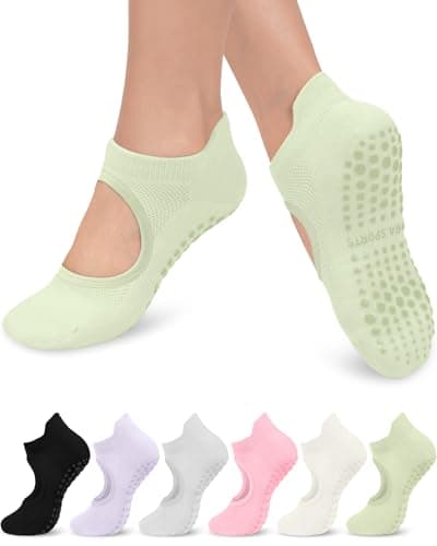 Aoliks Pilates Socks with Grips for Women, Yoga Socks for Ballet Barefoot Workout Athletic Socks - Image 1