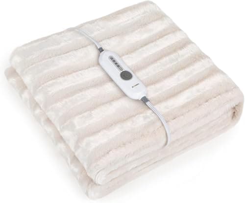 WOOMER Electric Heated Throw Blanket, Soft Faux Fur Fast Heating Blanket, 4 Heating Levels & 4 Hours Auto Off (50"x 60"), Machine Washable, Over-Heat Protection, ETL Certification - Thumbnail 3