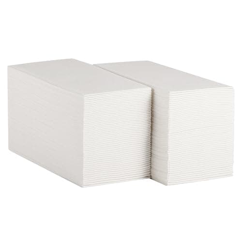 100-Pack Linen-Feel Guest Towels, 12" x 17" Cloth-Like White Paper Hand Towels, Soft And Absorbent disposable hand towels for bathroom, Kitchen, Wedding Reception or Dinner Party - Image 1
