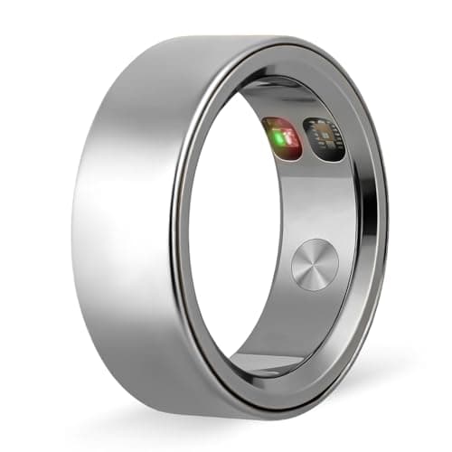 XUV Smart Health Ring for Women Men, Waterproof Smart Ring with Heart Rate/Silent Vibration Alerts & Reminder/Sleep/Sport Report– No Subscription Fee, Compatible with iOS & Android(Silver, 10) - Image 1