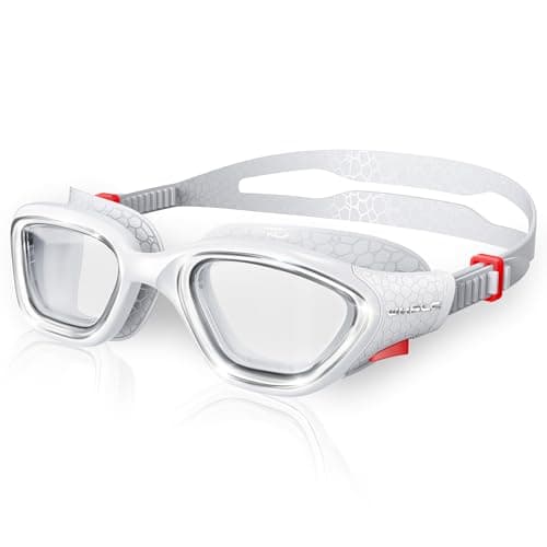 Whale Swim Goggles, HD Anti-Fog Goggles, Unisex | 100% UV Protection | Anti-Fog Design (Sea Salt White) - Image 1