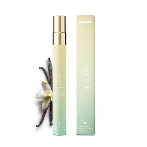PUREAMOR Pheromone Perfume for Women, Vanilla Bean Extrait de Parfum - Long Lasting Warm Gourmand Vanilla Scent, 30% High Concentration, Travel Size Fragrance Spray, 0.4 oz / 12ml