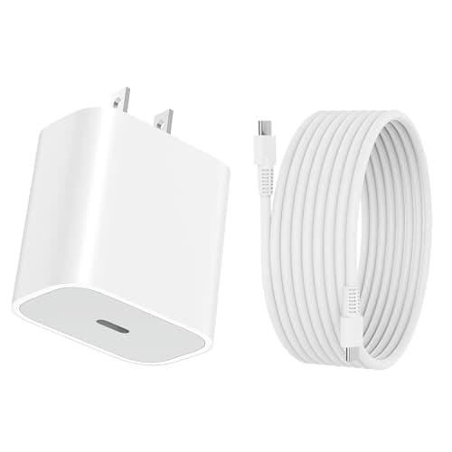 USB C Wall Charger Block 20W, PD 3.0 Fast Charging with 6.5FT/2M USB C to C Cable, 20W Type C Power Adapter Replacement for Phone 17/Pro/Pro Max/17 Air/ 16/16 Pro/16 Pro Max/15/Plus/Pro/Pro Max - Image 1