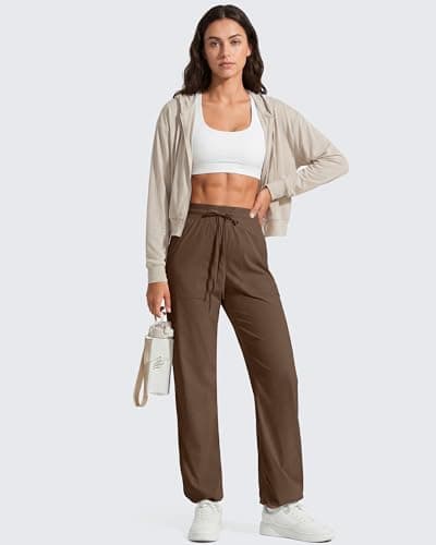 G4Free Women's Workout Joggers with Pockets Drawstring Straight Leg Stretch Active Pants High Waist Casual Trousers Outdoor (Lava Cake,XL,Tall) - Thumbnail 6