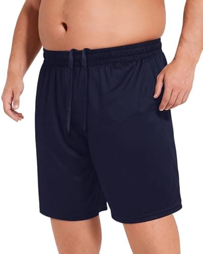 BOOJO Men's Big and Tall Athletic Shorts - Quick Dry Black Basketball Shorts with Pockets for Workout RunningActivewear（S-6XL） - Image 1