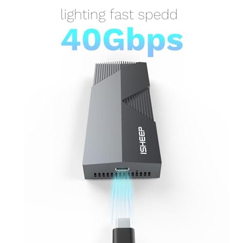 isheep 40Gbps M.2 NVMe SSD Enclosure, M.2 Enclosure Compatible with Thunderbolt 4/3,USB4/USB3.2/3.1/3.0/2.0, TBU 405 Pro for M1 M2 Pro/Max Support 2280/2260/2242/2230 - Thumbnail 2