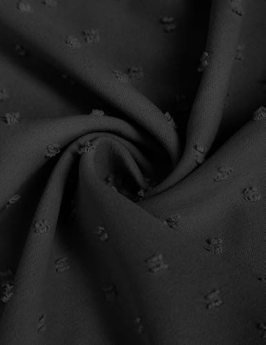 GAMISS Long Sleeve Top for Women Swiss Dot Shirt V Neck Knit Blouse Basic Shirt Black, S - Thumbnail 6
