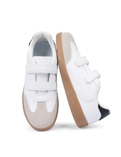 Tigeridea Walking Shoes for Women Sneakers White Hook and Loop Lightweight Breathable Shoes Closed Toe Comfort Tennis Sneakers for Women Size 7 - Image 1