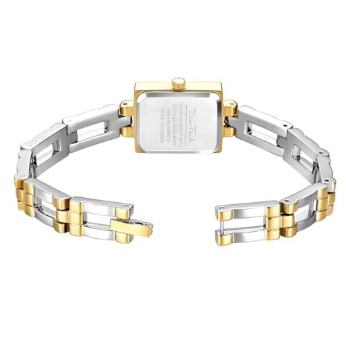 Diaofendi Small Gold Watches for Women Vintage Ladies Quartz Wrist Watches Stainless Steel Band Womens Gold Watch Luxury Bracelet Tools Included(Gold Silver) - Thumbnail 4