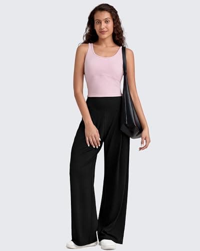 G4Free Wide Leg Pants for Women High Waisted Soft Lightweight Casual Yoga Pants with Pockets Pleated Loose Lounge Comfy Work Dressy Trousers(Black,S,30") - Thumbnail 6