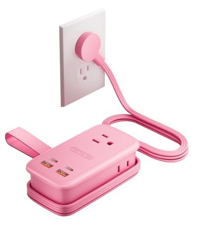 NTONPOWER GAN Ultra 65W Pink Fast Charging Station, Travel Power Strip with 3 Outlets 4 USB (2 USB C), Pink Extension Cord 4Ft, Kawaii Cute Accessories Compatible with MacBook, iPhone