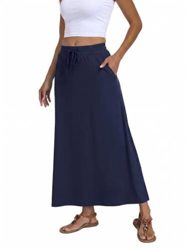 Lepunuo A-Line Maxi Skirt for Women High Waisted - Image 1
