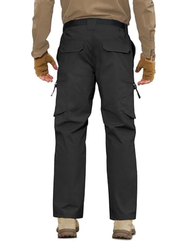 MOURCE Cargo Work Pants for Men Construction - Waterproof Tactical Pants for Men, Black 32L - Thumbnail 2