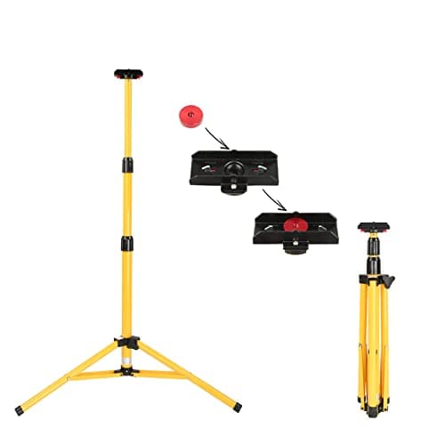 DAYATECH Adjustable Work Light Stand for LED Flood Light Up to 5 Feet Heavy Duty Portable Steel Telescopic Tripod Stand, Yellow - Thumbnail 4